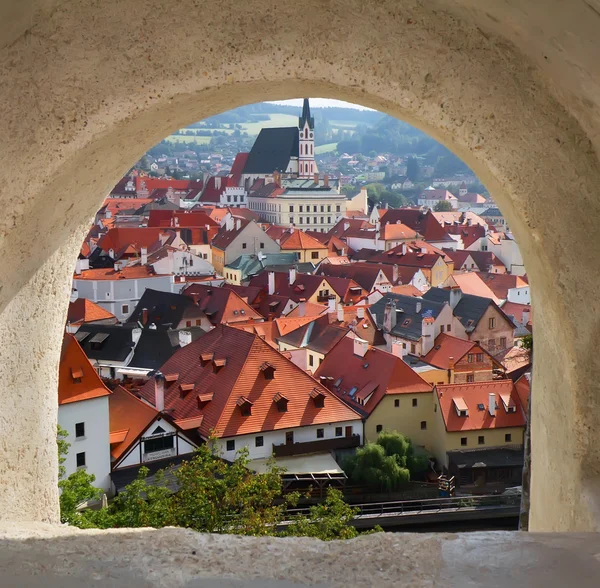 Weergave van Cesky Krumlov van het kasteel — Stockfoto