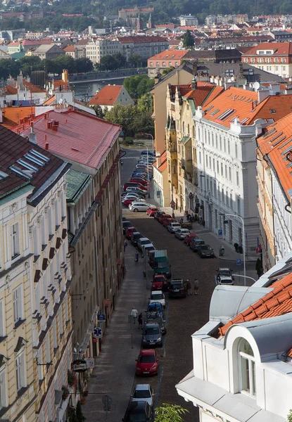 Praga-ulica widok z góry — Zdjęcie stockowe