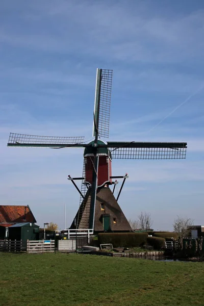 Moinho Poste Oco Chamado Heerlijkheid Água Kromme Does Woubrugge Países — Fotografia de Stock