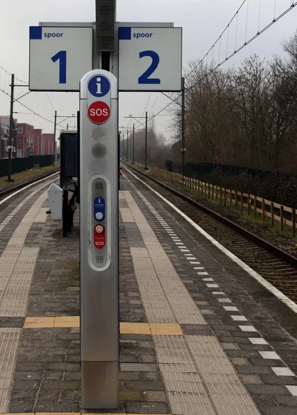 Polo Emergenza Centro Piattaforme Sulla Stazione Waddinxveen Paesi Bassi — Foto Stock