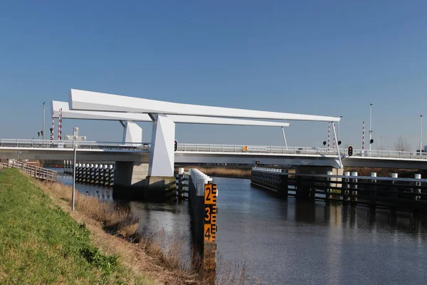 Pont Sur Rivière Hollandsche Ijssel Gouda Pour Relier Ville Polder — Photo