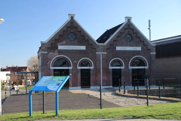 Estação Bombeamento Água Velha Margem Rio Hollandsche Ijssel Gouderak Chamado — Fotografia de Stock