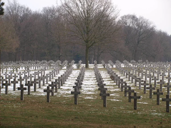 Cementerio Alemán Nieve Sur Los Países Bajos Ysselstein — Foto de Stock