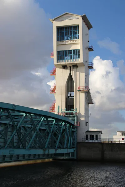 Barrière Eau Nommée Algerakering Est Fermée Raison Niveau Élevé Eau — Photo