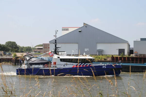 Polisfartyg Från Rotterdampolisen Patrull Över Hollandsch Ijssel Capelle Nederländerna — Stockfoto