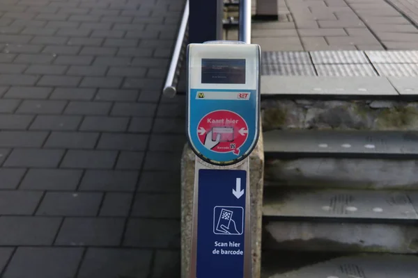 Card Reader Terminal Ret Metro Station Forepark Read Payment Cards — 스톡 사진