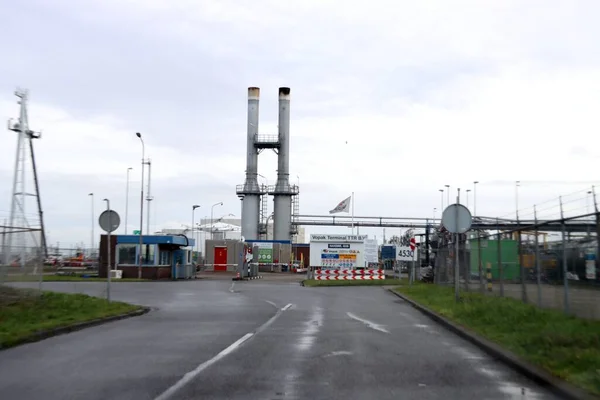 Terminal Armazenamento Com Tanques Petróleo Bruto Vopak Porto Roterdão — Fotografia de Stock