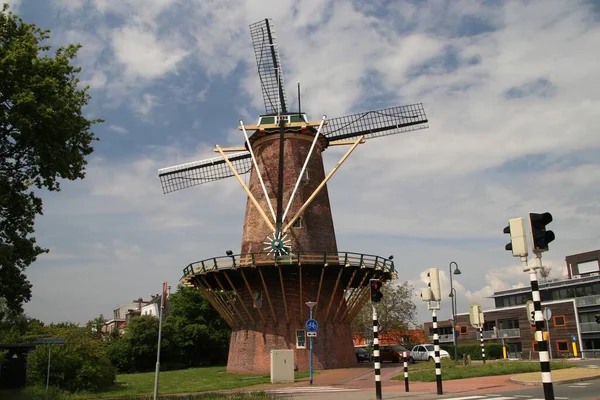 Мука Ветряная Мельница Hoop Maassluis Является Башня Мельница Которая Построена — стоковое фото