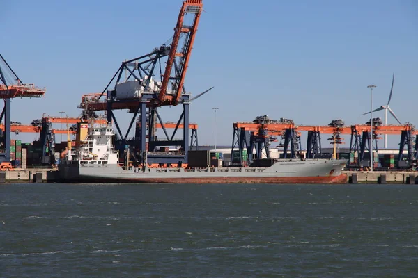 Maike Contentores Carga Descarga Porto Maasvlakte Porto Roterdão — Fotografia de Stock