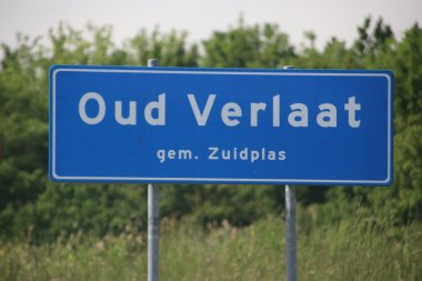 Hollanda 'nın Zuidplas belediyesinde bulunan Oud Verlaat köyünün plakası..