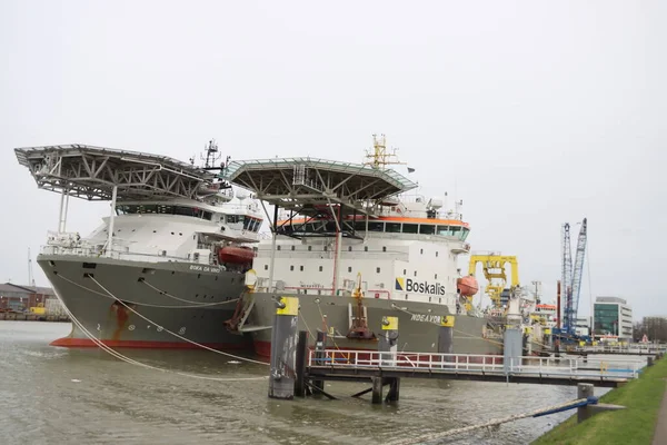 Buque Capa Cable Boskalis Llamado Ndeavor Boka Vinci Muelle Puerto — Foto de Stock