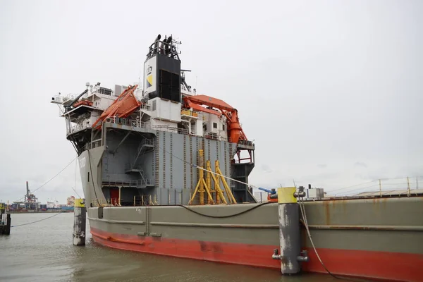 Embarcação Semi Submersível Heavy Lift Vessel Fjord Cais Porto Waalhaven — Fotografia de Stock
