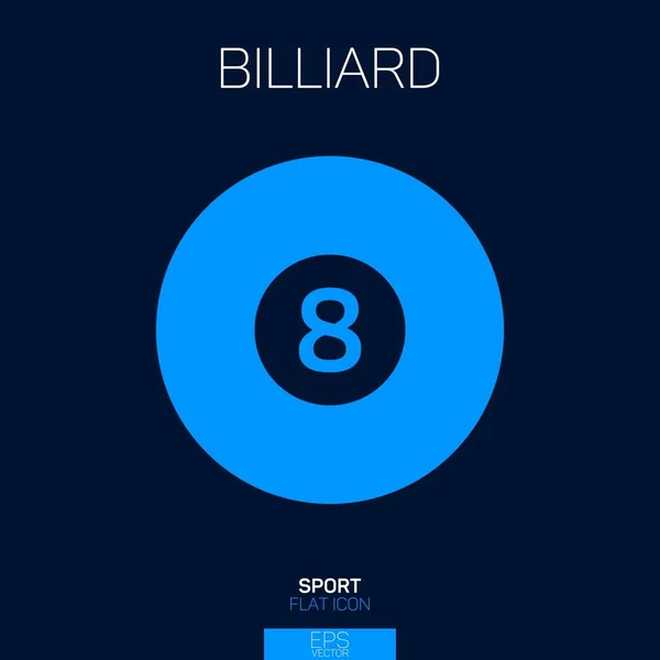 Billiard Pool Flat Icon Blue — Stock Vector