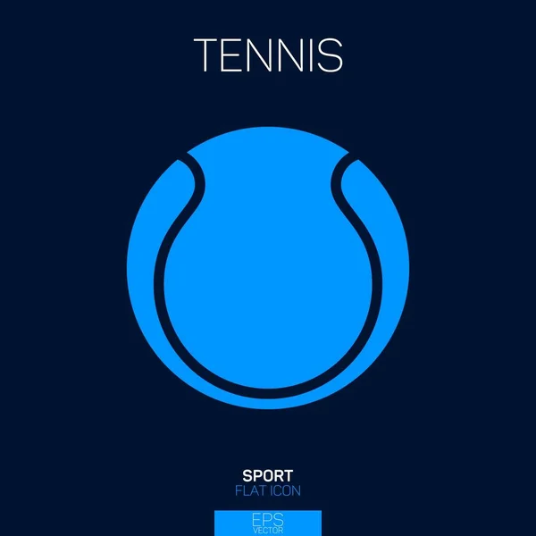 网球扁平图标蓝色 — 图库矢量图片