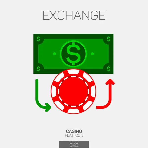 Casino Icono Color Intercambio Dinero — Archivo Imágenes Vectoriales