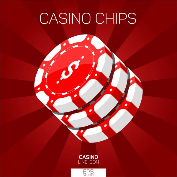 Casino Stapel Chips Kleur Pictogram — Stockvector