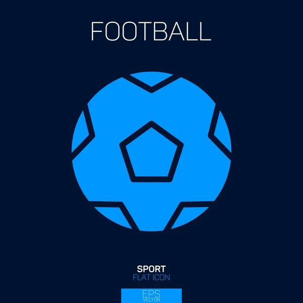 Pelota Fútbol Icono Plano Azul — Vector de stock