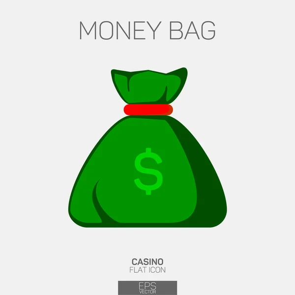 Bolsa Dinero Icono Color — Archivo Imágenes Vectoriales