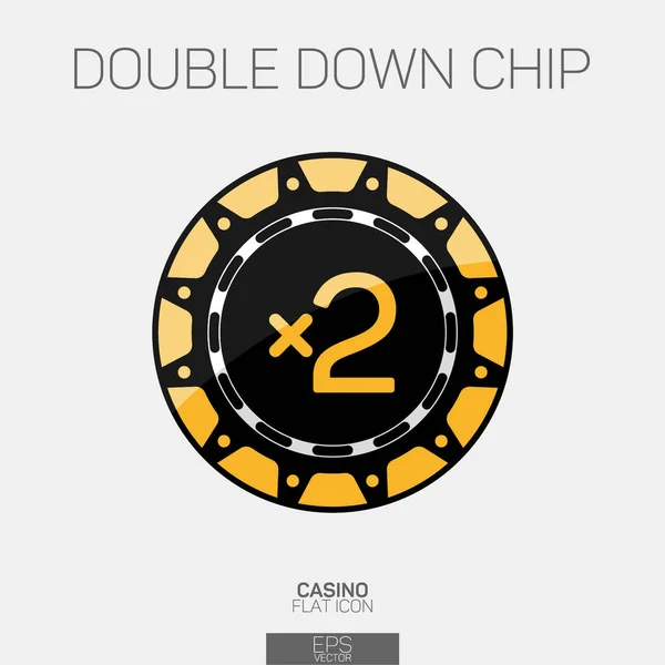 Neer Het Icoon Van Casino Chip Kleur Verdubbelen — Stockvector