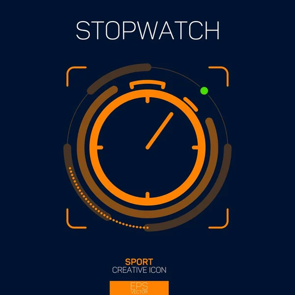 Stopwatch Timer Kreativní Čára Ikona Oranžová — Stockový vektor