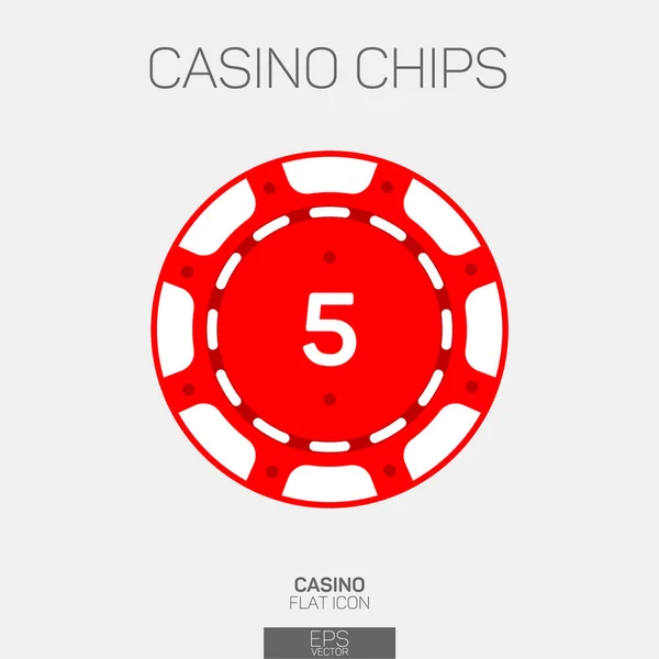 Casino Chip Punten Kleur Pictogram — Stockvector