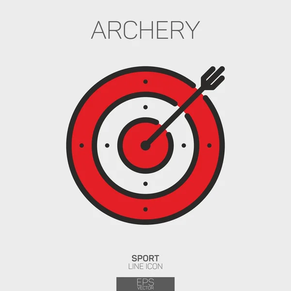 Archery Target Line Icon Color — Stock Vector