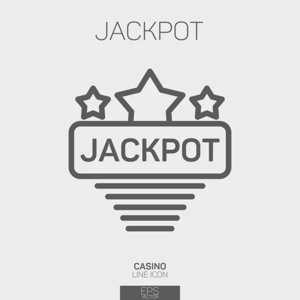 Winnende Slot Jackpot Lijn Pictogram — Stockvector