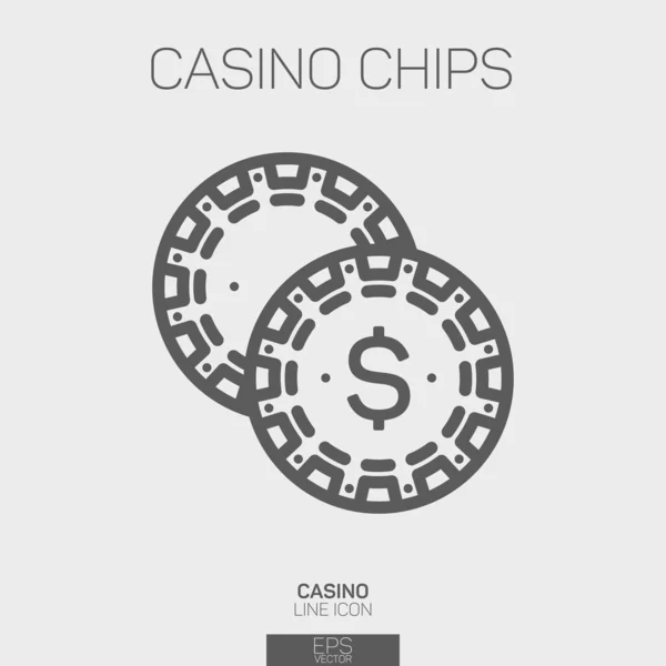 Casino Puce Ligne Icône — Image vectorielle
