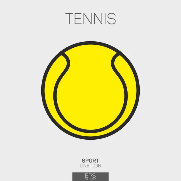 Tennis Ball Linie Symbol Farbe — Stockvektor