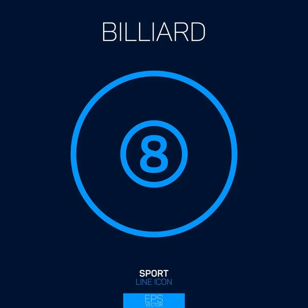 Billiard Pool Line Icon Blue — Stock Vector