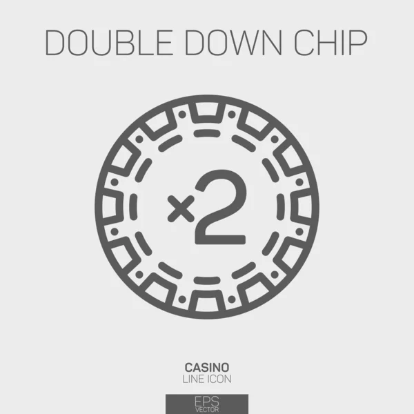 Dubbele Casino Chip Pictogram — Stockvector