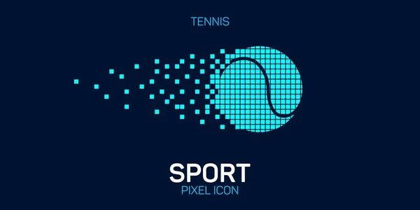 Tenis Topu Pikseli Simgesi — Stok Vektör
