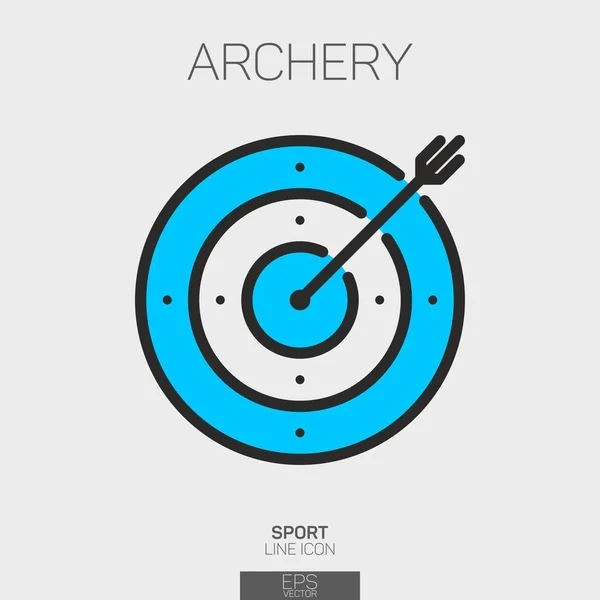 Archery Target Line Icon Two Colors — Stock Vector