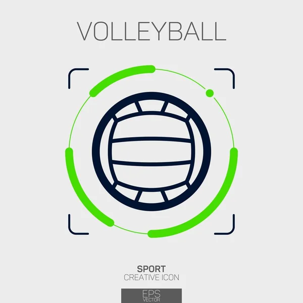 Volleyball Ball Creative Line Icon — Stock Vector