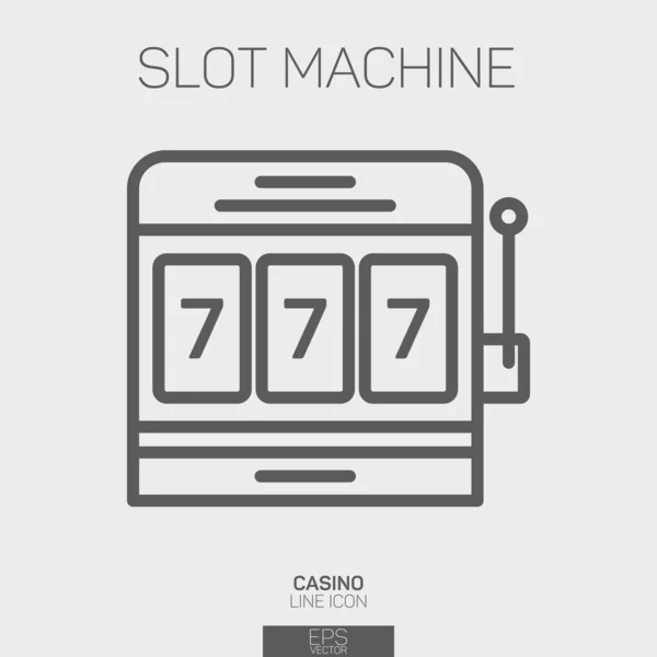 Slots Machine Lijn Pictogram — Stockvector