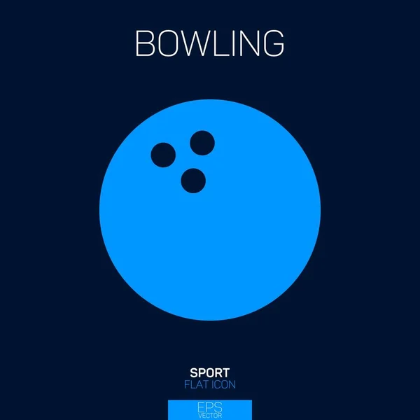 Bowling Ball Flat Icon Blue — Stock Vector