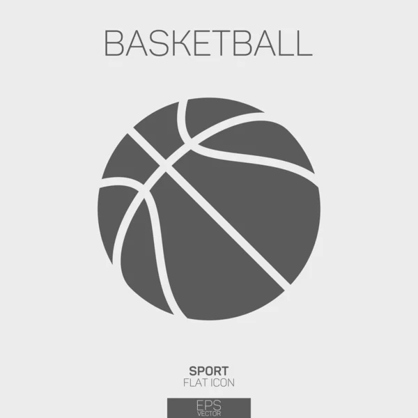 Ballon Basket Icône Plate — Image vectorielle
