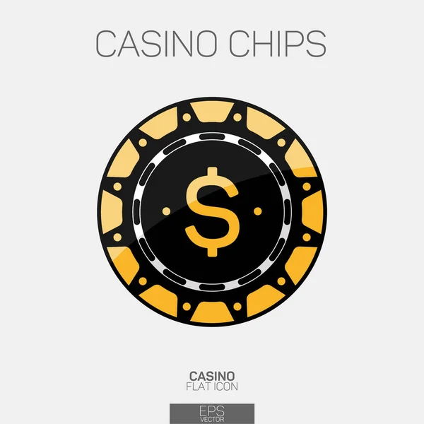 Casino Chip Icono Color — Vector de stock