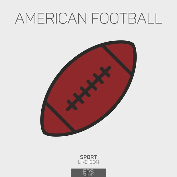 Amerikansk Fotboll Linje Ikon Färg — Stock vektor
