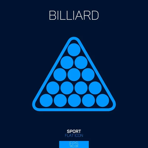 Billiard Balls Flat Icon Blue — Stock Vector