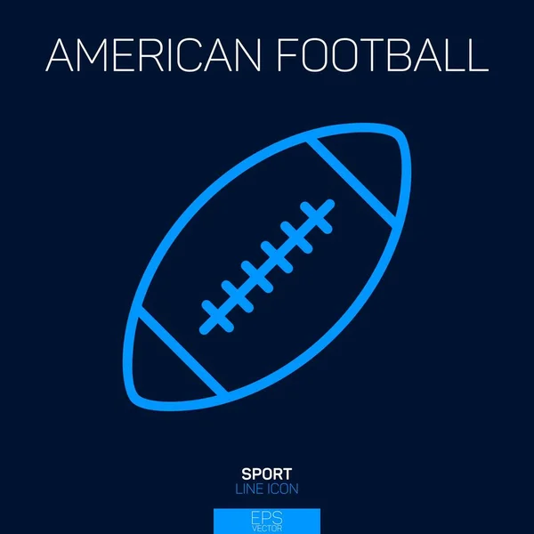 American Football Line Ikone Blau — Stockvektor