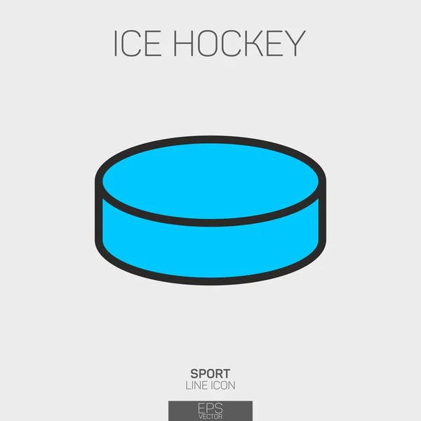 Eishockey Puck Linie Symbol Zwei Farben — Stockvektor