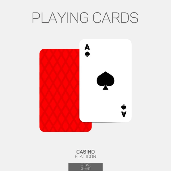 Jogar Cartas Ace Spade Terno Ícone Cor —  Vetores de Stock