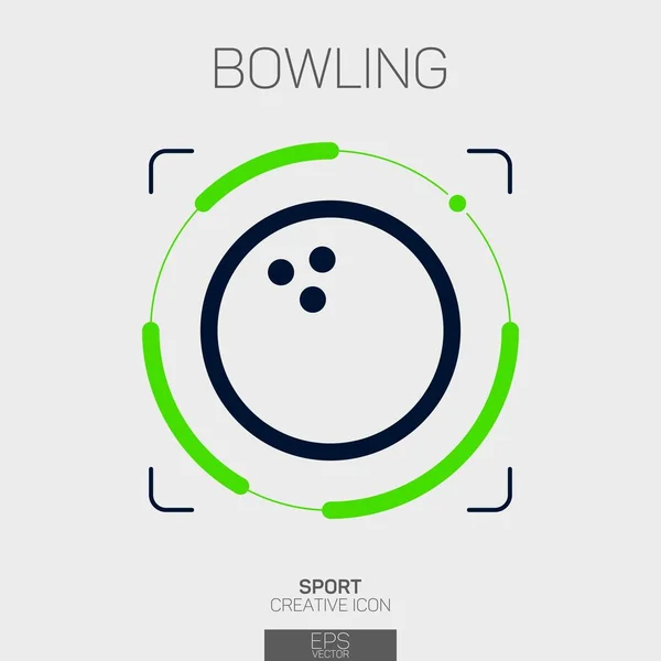 Bowling Topu Yaratıcı Çizgi Simgesi — Stok Vektör