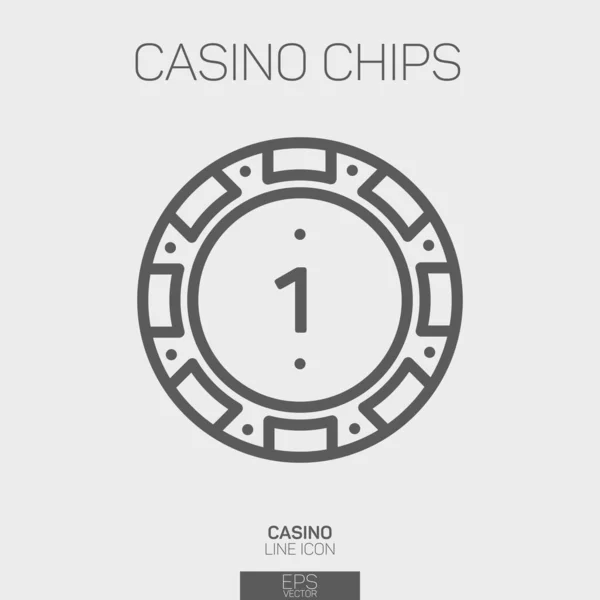 Casino Chip Een Punt Lijn Pictogram — Stockvector