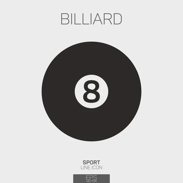 Billard Pool Line Symbolfarbe — Stockvektor