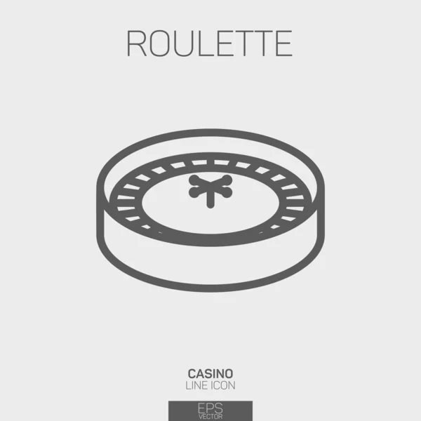 Casino Isometrische Roulette Lijn Pictogram — Stockvector