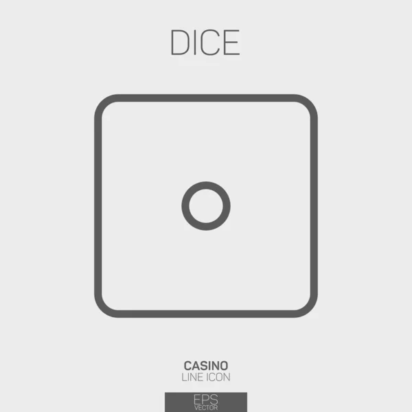 Casino Icono Línea Dados Punto — Archivo Imágenes Vectoriales