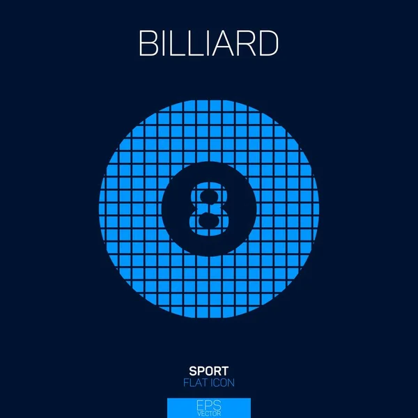 Billiard Pool Flat Icon Blue Pixel Style — Stock Vector