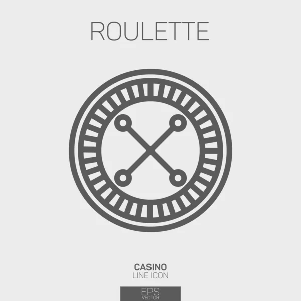 Het Icoon Van Casino Roulette Lijn — Stockvector